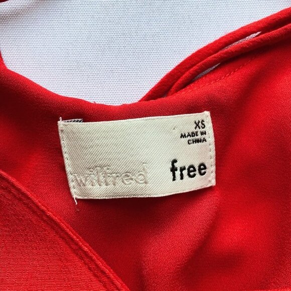 ARITZIA WILFRED FREE FELICITY RED SIDE SLIT STRAPPY SLIP DRESS - XS - Picture 9 of 12